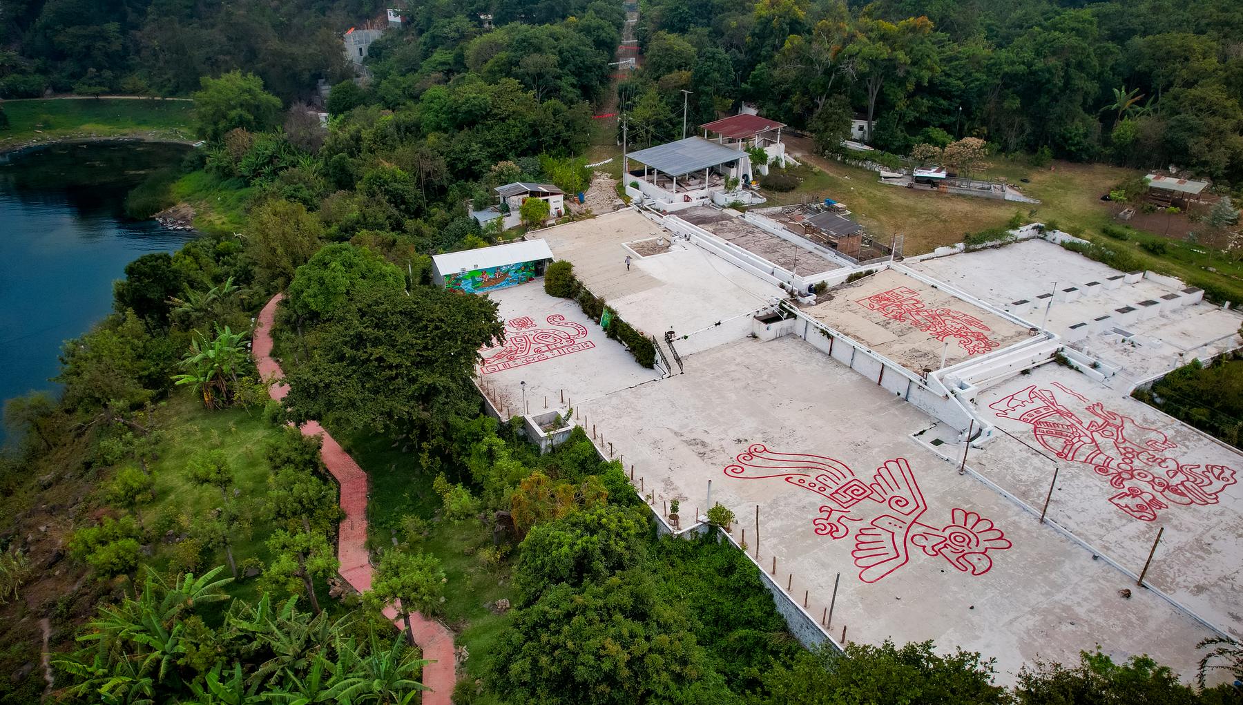 Vista aérea de los patios de Finca Venecia